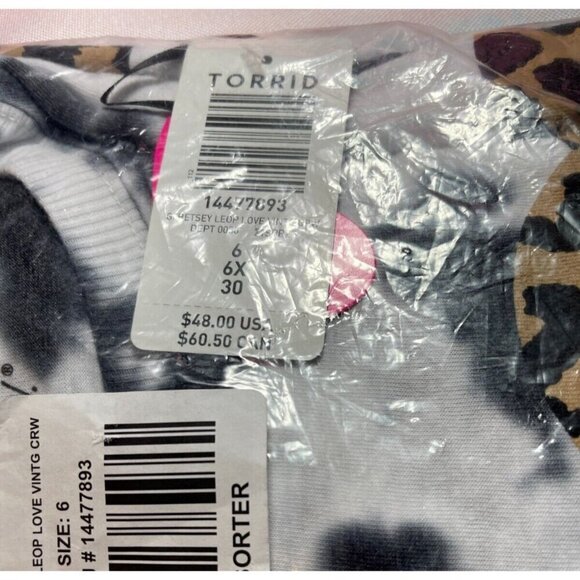 Betsey Johnson Torrid Plus 6 Tie-Dye Love Animal Print Graphic Short Sleeve Tee - Picture 6 of 6
